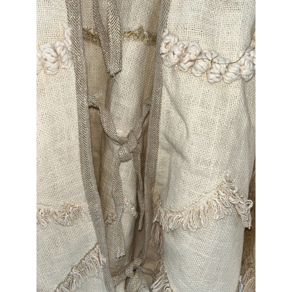 Women's Aspen Fringe Cotton Blend Poncho OS - Picture 6 of 8